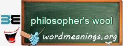 WordMeaning blackboard for philosopher's wool